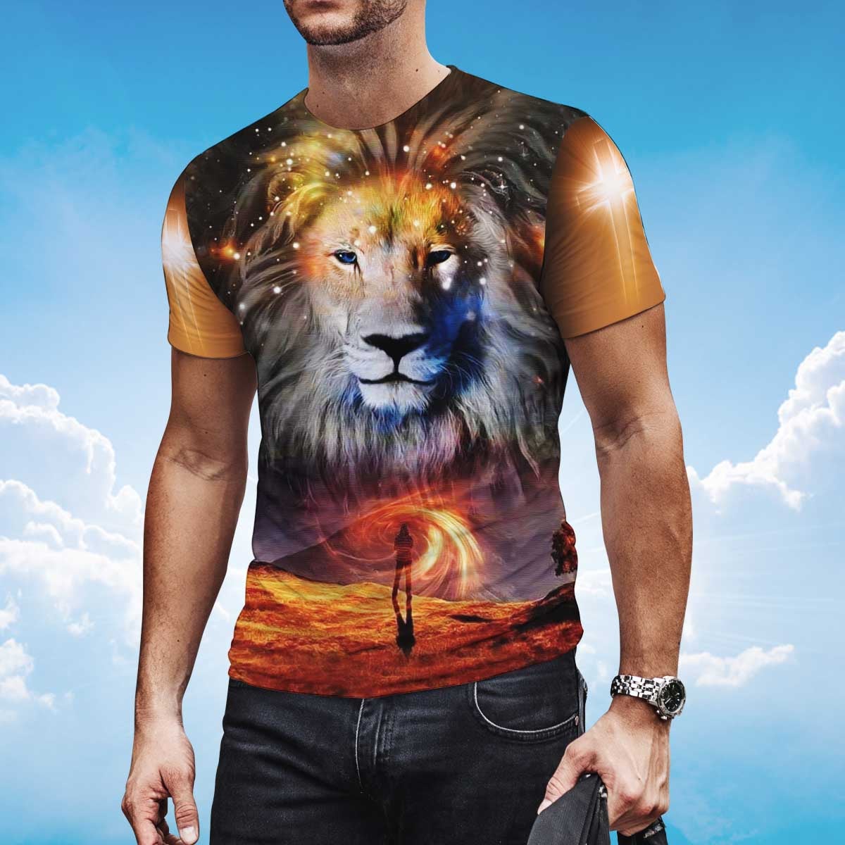 I Can Do All Things Through Christ Lion Cross 3D T Shirt Lasfour TO1398