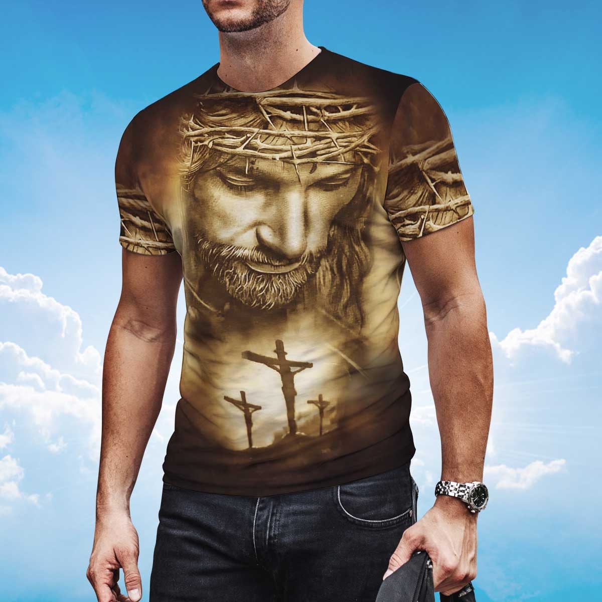 Faith In Jesus Christ T Shirt 3D Jesus Shirt Men Women Lasfour TO1379