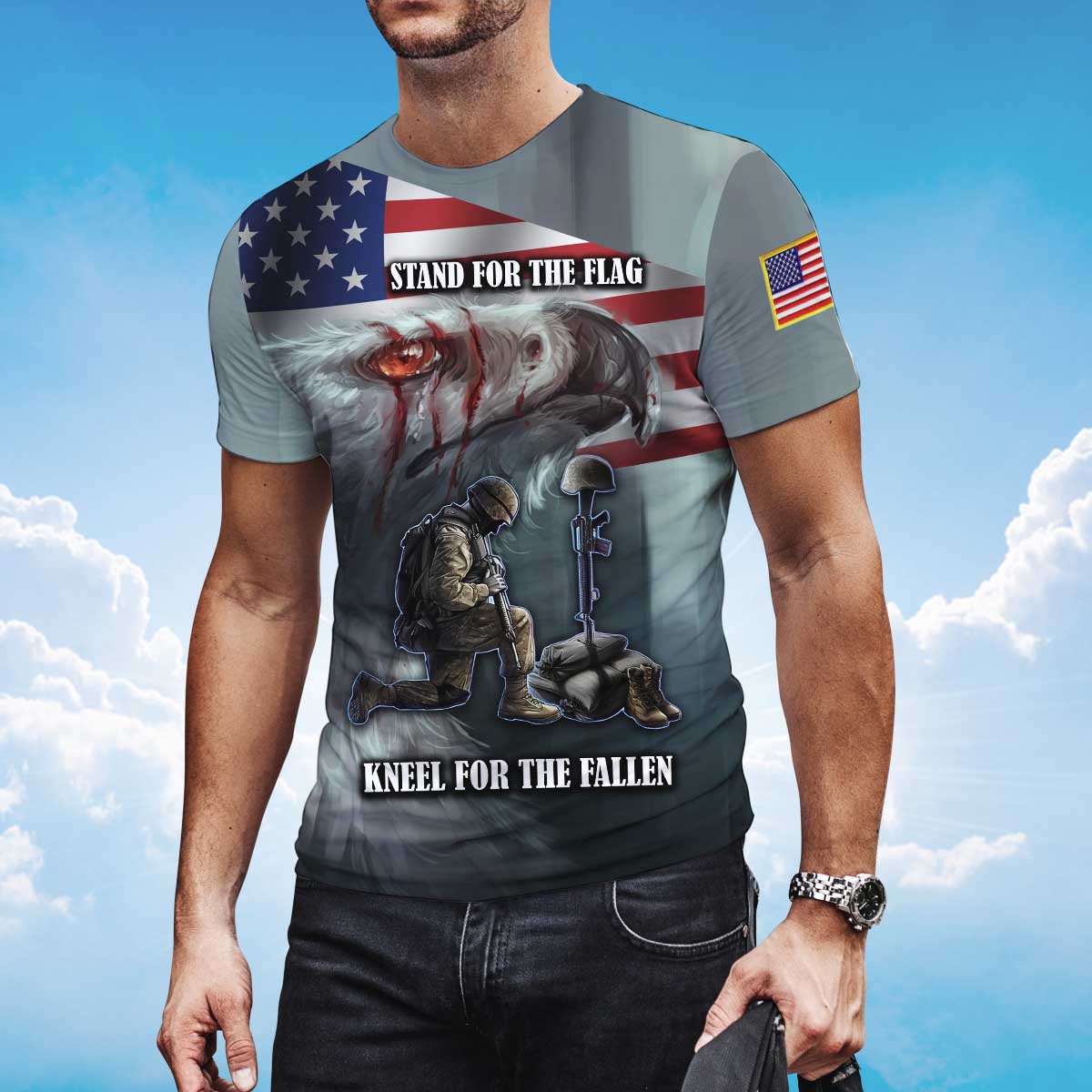Stand For The Flag T Shirt Kneel For The Fallen Memorial 11 Sep Shirt TO1413