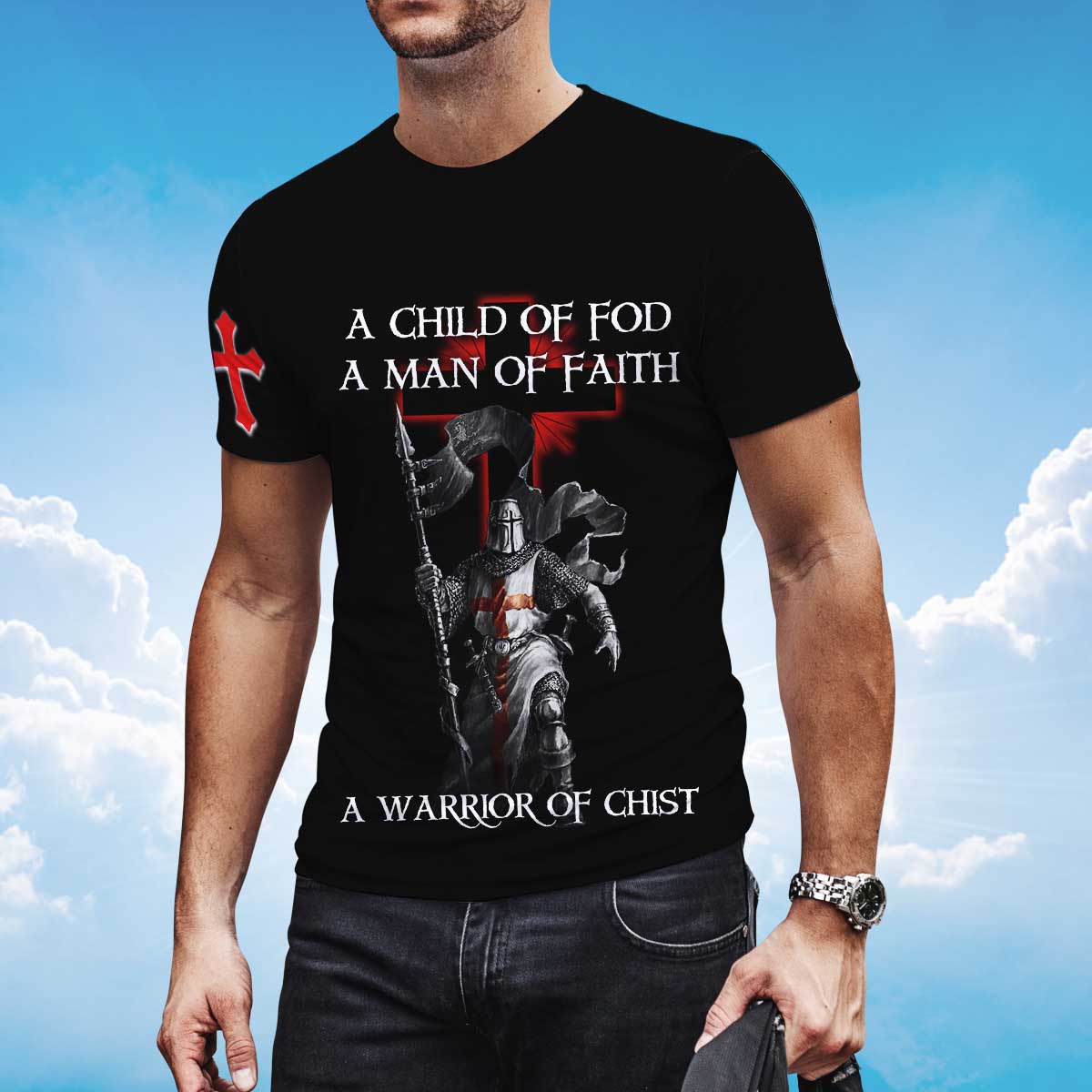 Knight Templar Tshirt A Child Of God Tshirt A Man Of Faith 3D Shirts TO1469