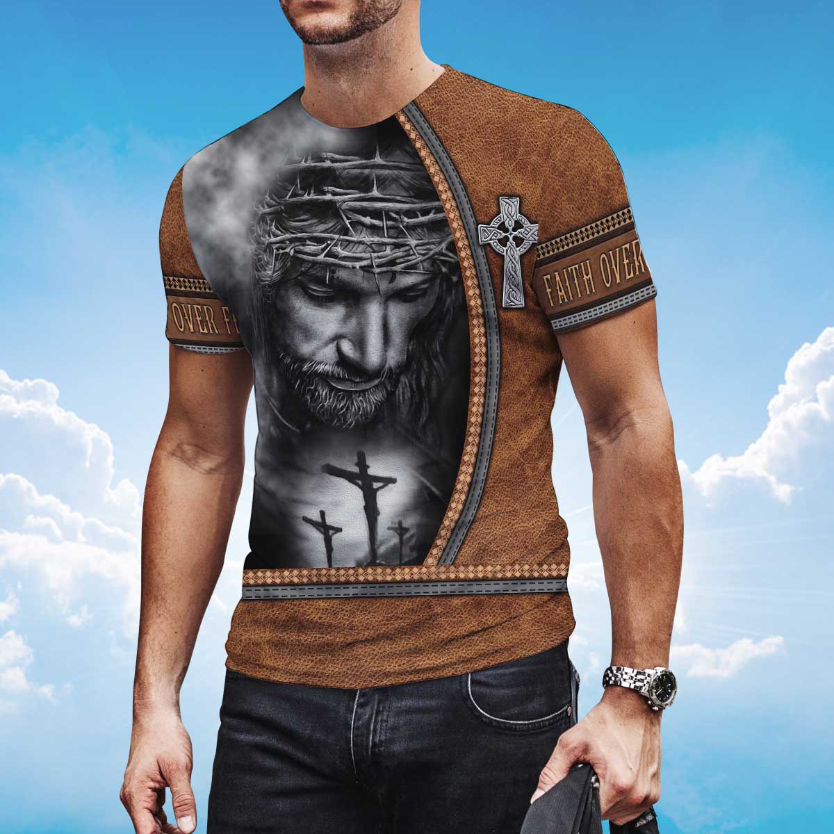 Feath Over Fear T Shirt God Jesus Shirt For Men TO1405