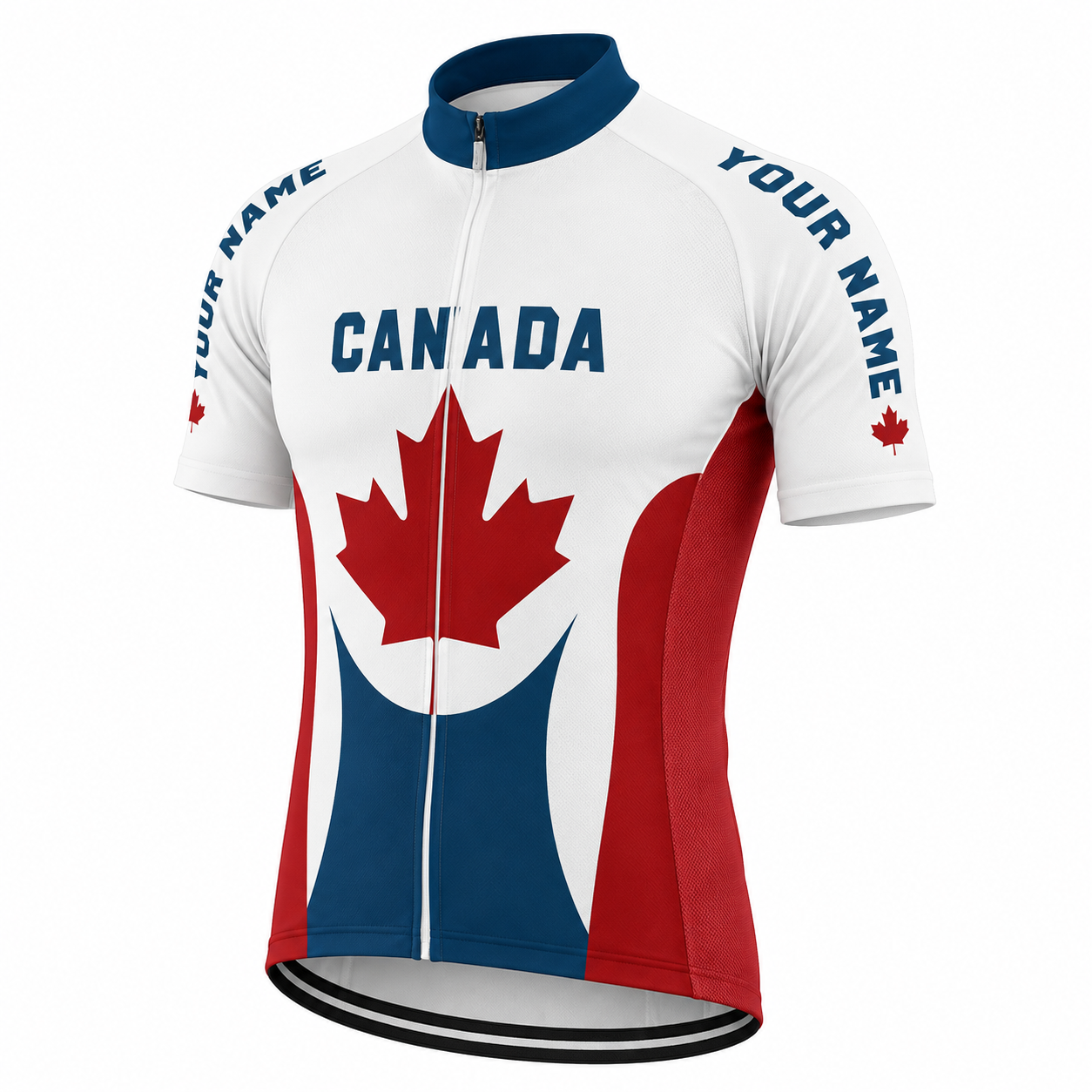Canada Flag Custom Name Short Sleeve Men's Cycling Jersey, Custom Canadian Patriot Cycling Jerseys CG0823