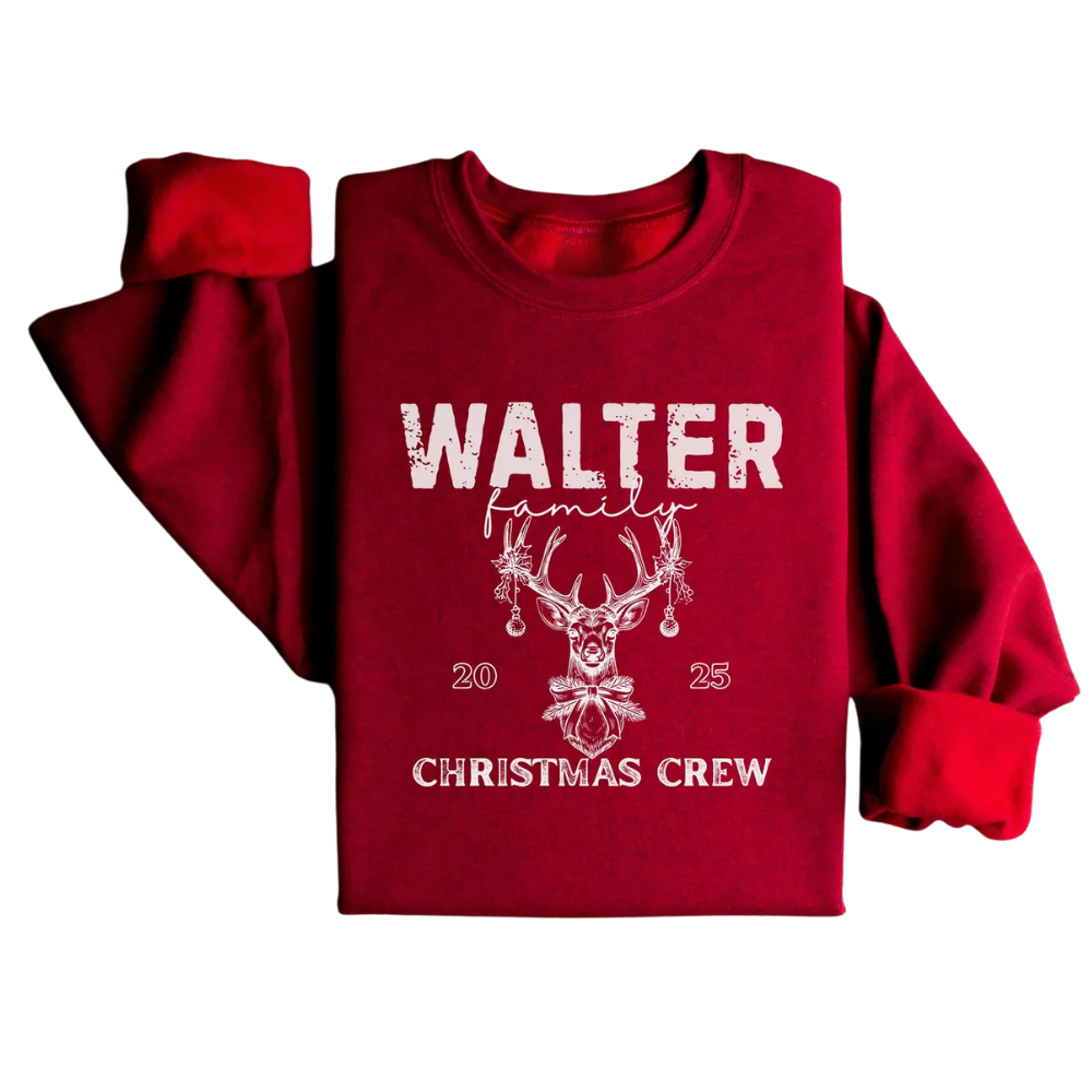 Deer Antler Chrisrmas Crew Custom Family Matching Sweatshirts, Personalized Christmas Family Sweatshirts ET1297