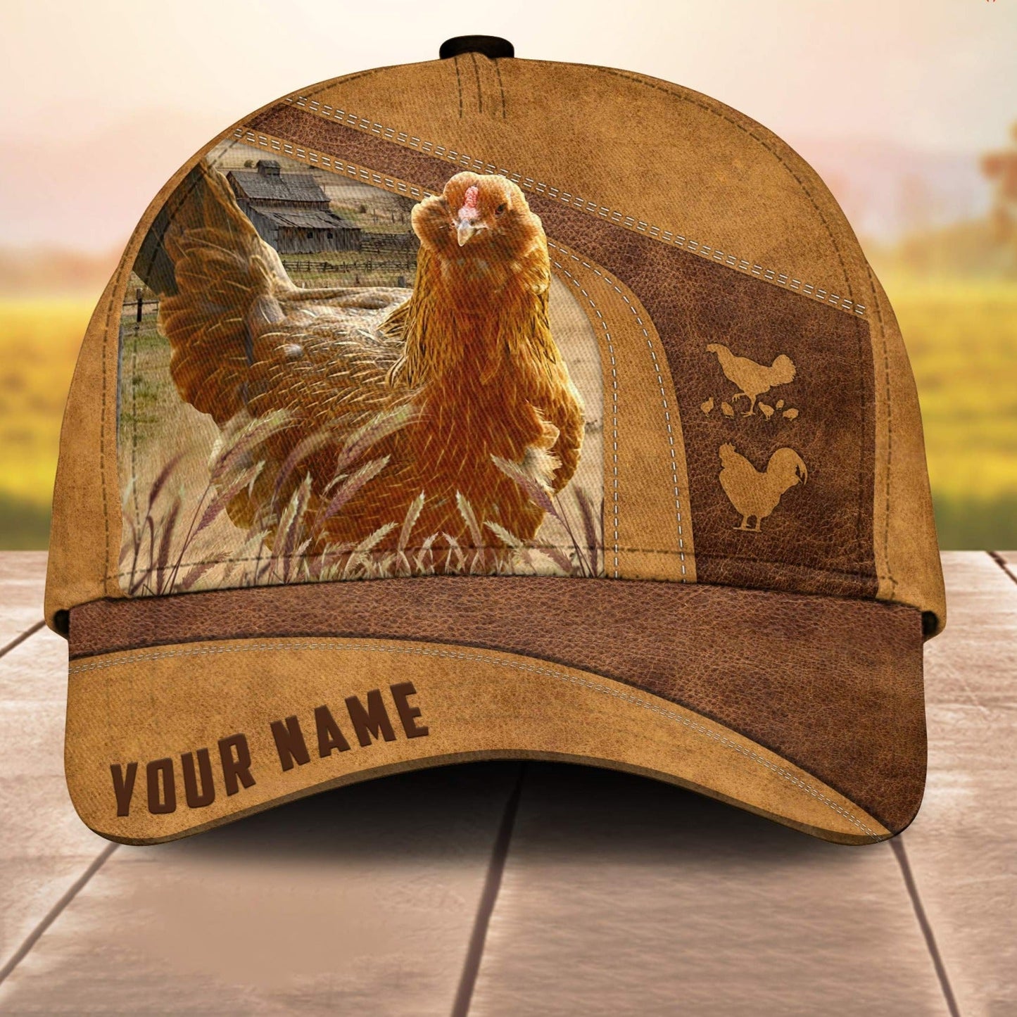Custom Name Easter Eggers Chicken 3D Cap Cp 3D All Over Print Baseball Cap, Cap For Farm Lovers, Animal Cap, Leather Pattern Cap CA3075