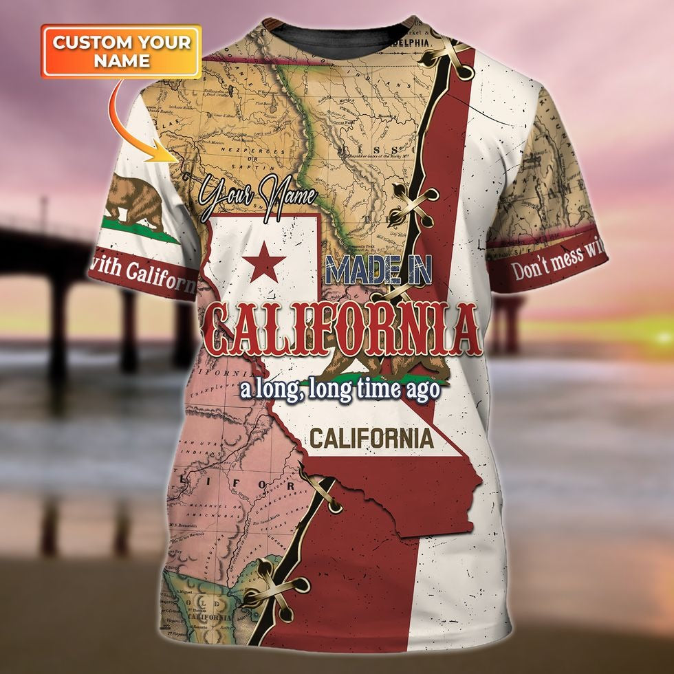 Customized 3D All Over Printed California Tshirt, California Map Shirts, California Shirt TO0704