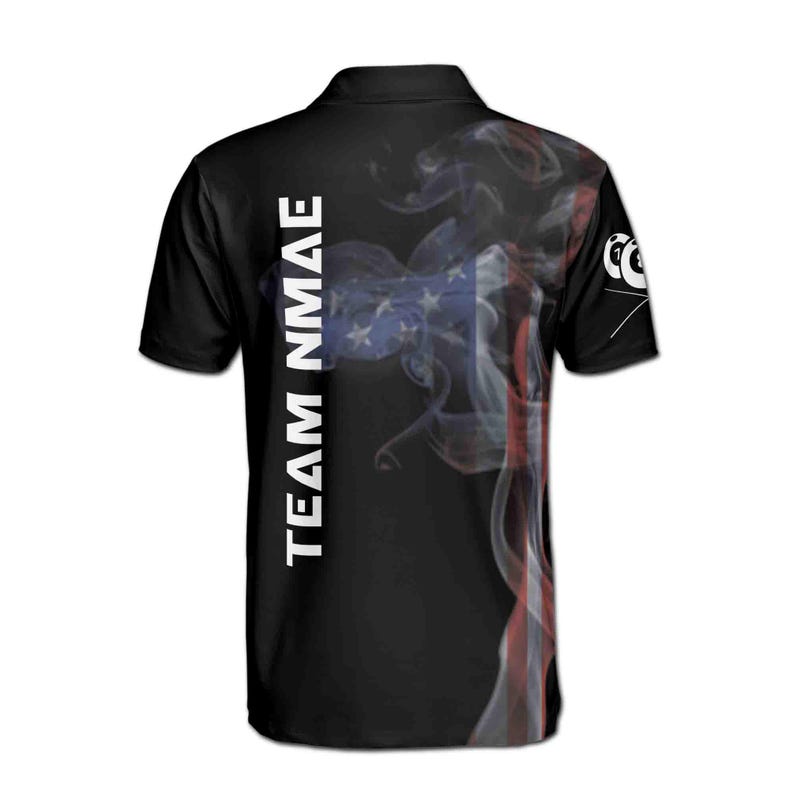 Custom American Flag Billiard Polo Shirts For Men, Custom Billiard Team Shirts, Custom Billiard Shirts ET0012