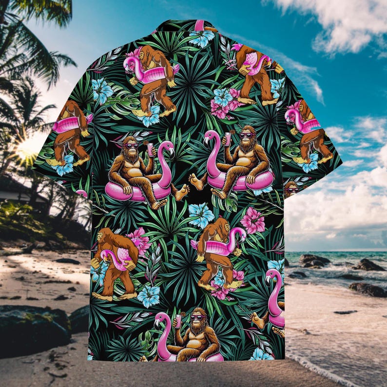 Tropical Bigfoot Sasquatch Hawaiian Shirt For Men And Women, Bigfoot Hawaiian Shirt ET0027
