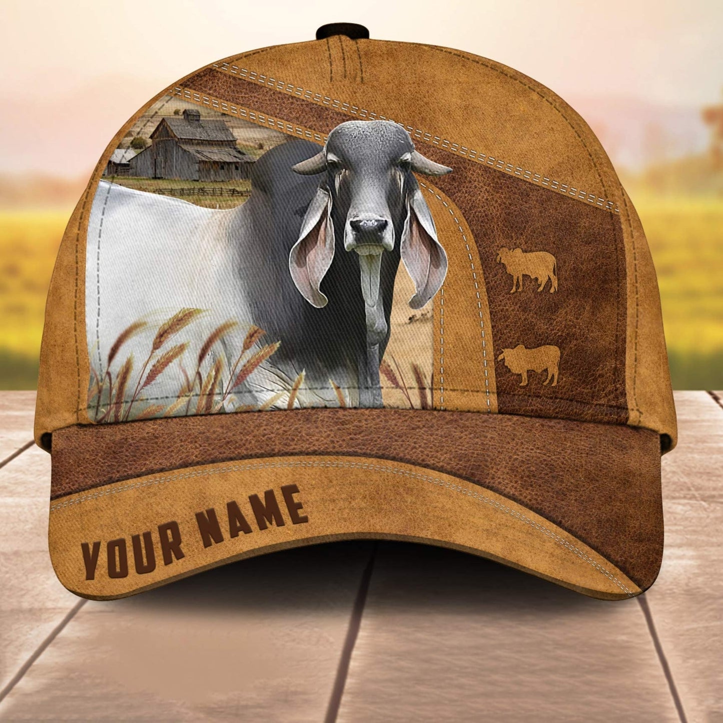 Custom Name Indu Brazil Cale 3D Cap 3D All Over Print Baseball Cap, Cap For Farm Lovers, Animal Cap, Leather Pattern Cap CA3046