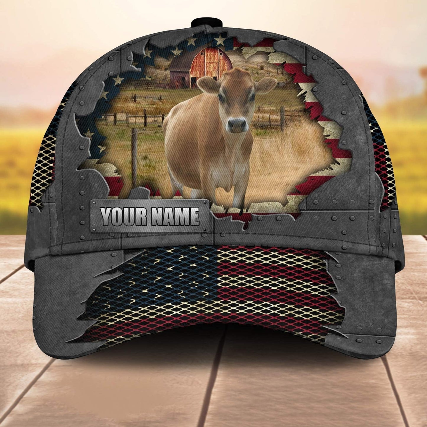 Jersey Customized Name Us Flag Net 3D Cap 3D All Over Print Baseball Cap, Cap For Farm Lovers, Animal Cap, Leather Pattern Cap CA3114