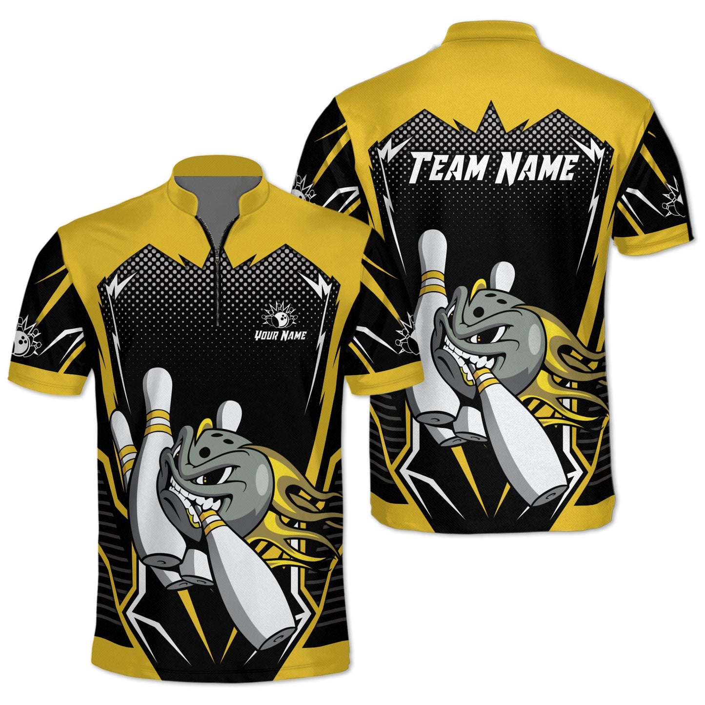 Custom Team Black And Green Bowling Jerseys Shirt For Men, Custom Bowling Team Shirts BZ0042