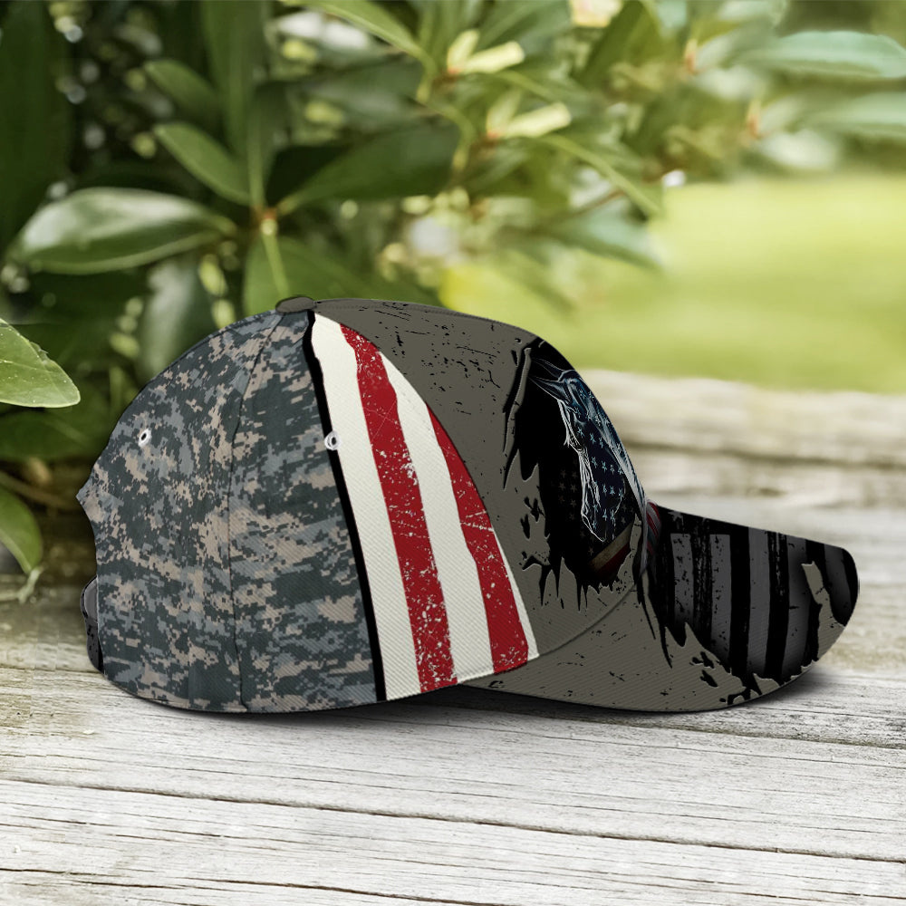 American Flag Patriot Horse Baseball Cap Lasfour CO0881