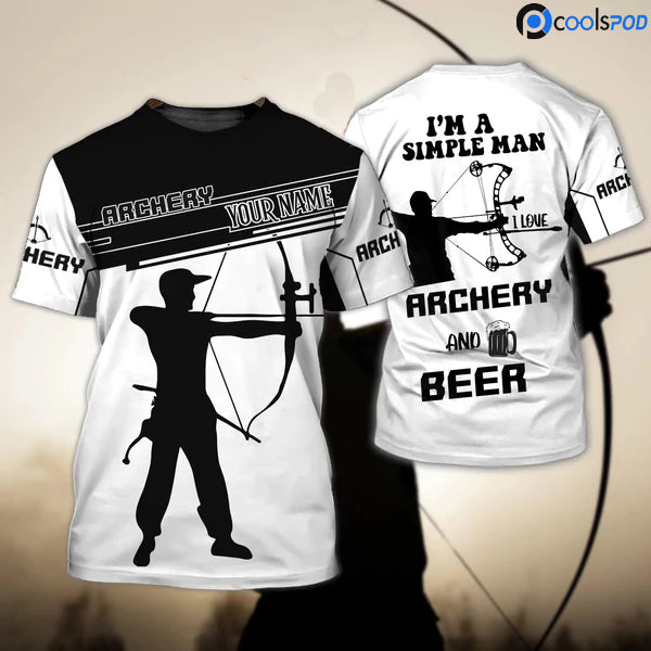 Custom 3D Men Archery Shirt Archery And Beer T Shirt For Him Archery Gift Man Player TO1226