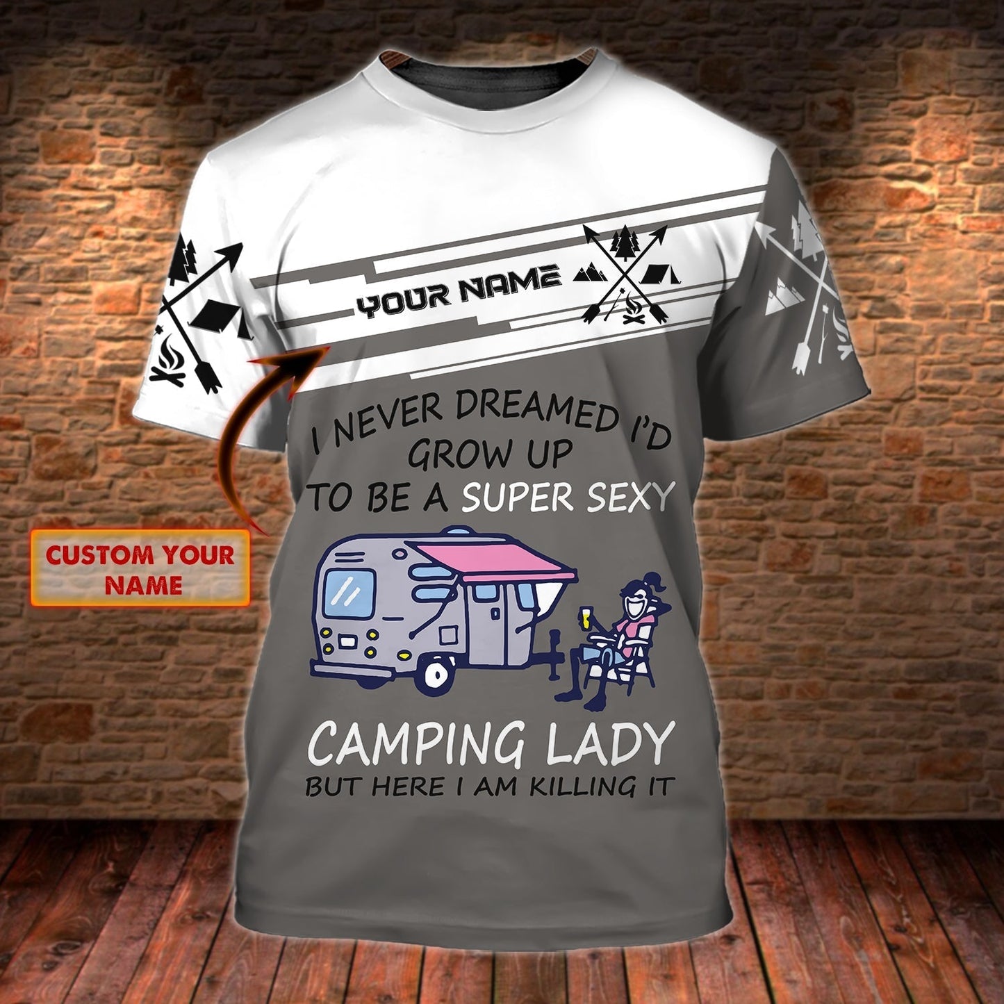 Camping Lady 3D Shirt, Custom Women Camping Shirt, Camping Shirts Womens TO0888