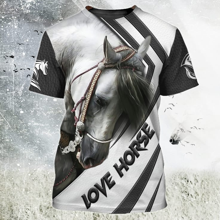 3D Full Print Love Horse Tshirt, Cool Tshirt For Horse Lovers, Horse Shirt, Horse Gift TO0689