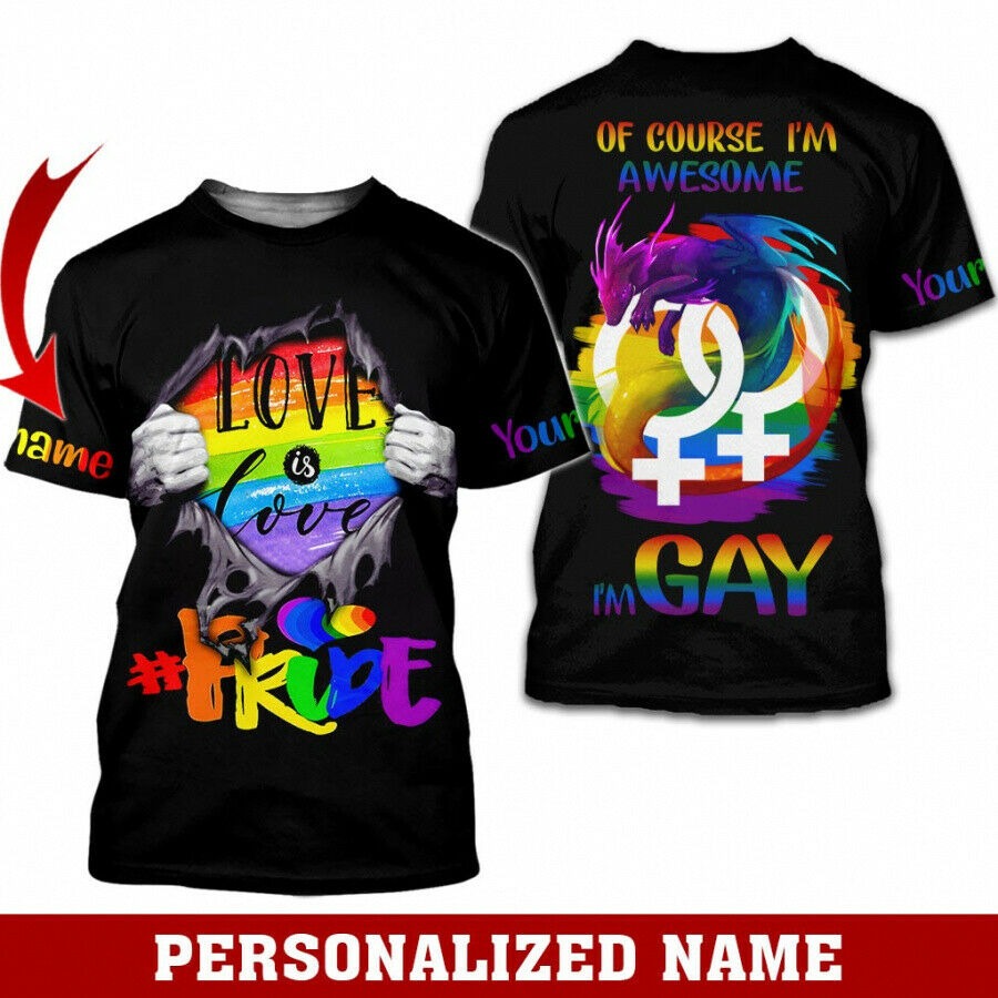 Personalized Name Lgbt Pride Gay 3D Shirt All Over Printed, Gay Pride Shirt, Gift For Gay Friend LO0923