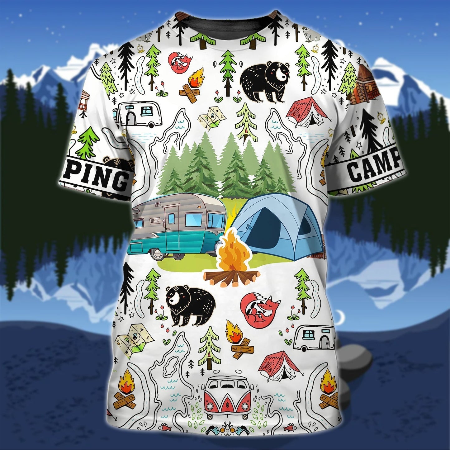 Beautiful 3D Camping T Shirt, Cool Summer Camping Shirt, Women Camping Shirt, Men Shirt Camping TO0889