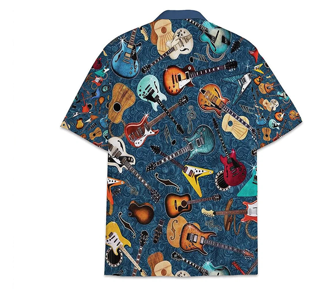 Guitar Pattern Short Tall Women Hawaiian Shirt HO0840