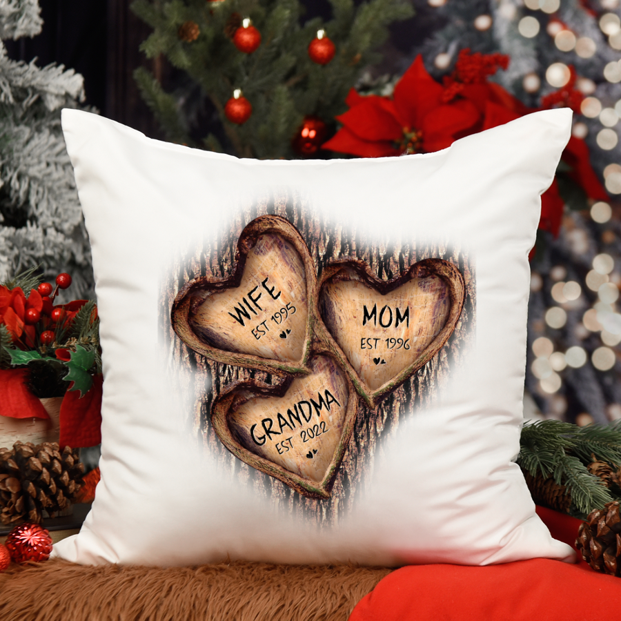 Wife Mom Grandma EST Heart CTH01 Indoor Pillow MI0647