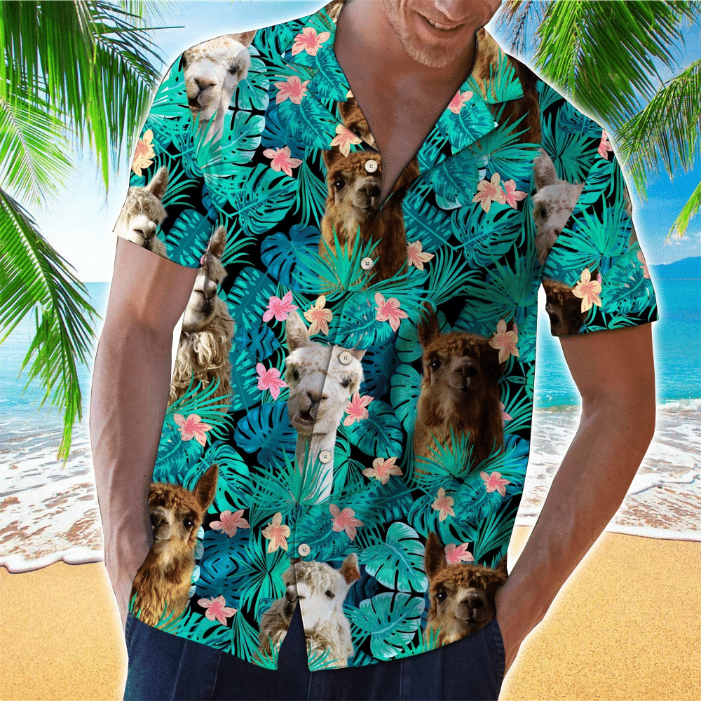 Tropical Pineapple Llama Multicolor Unique Design Unisex Hawaiian Shirt HO1168