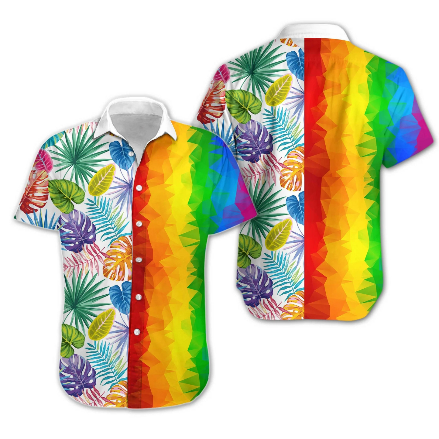 Transgender Shirt 3D Hawaiian, Awesome Lgbt Low Poly Design Hawaiian Shirt HO5488