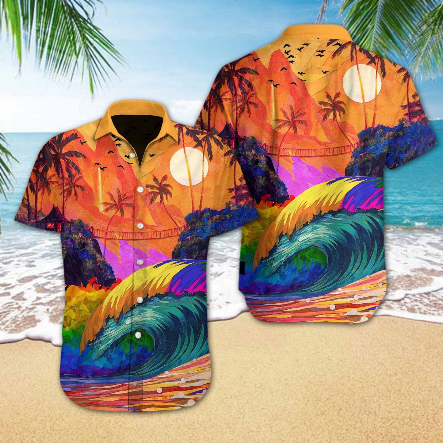 The Beauty Of Nature Lgbt Sunset Design Hawaiian Shirt HO5489