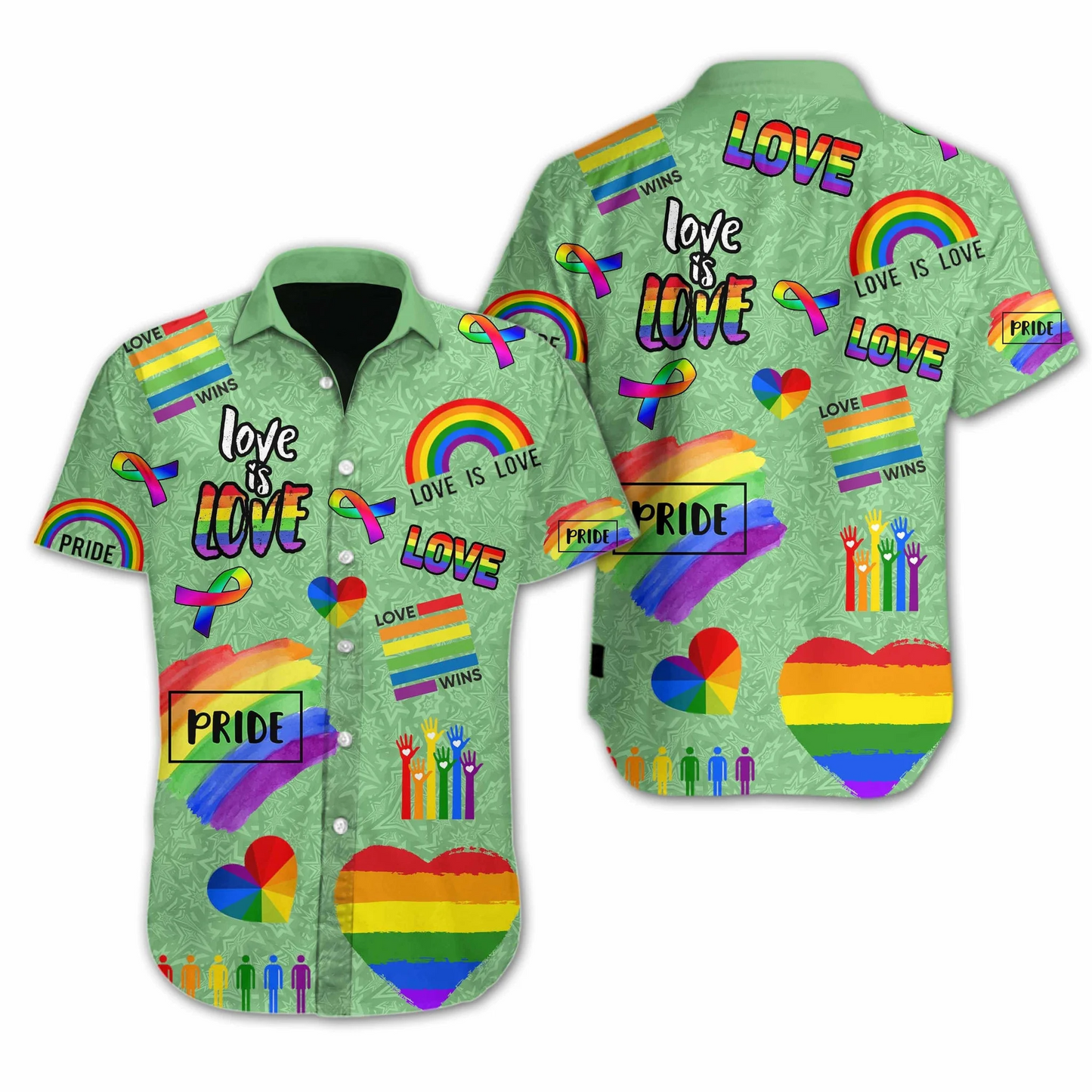 Ally 3D T Shirt, Lgbt Love Is Love Pride Design Hawaiian Shirt Support LGBT Month HO5485