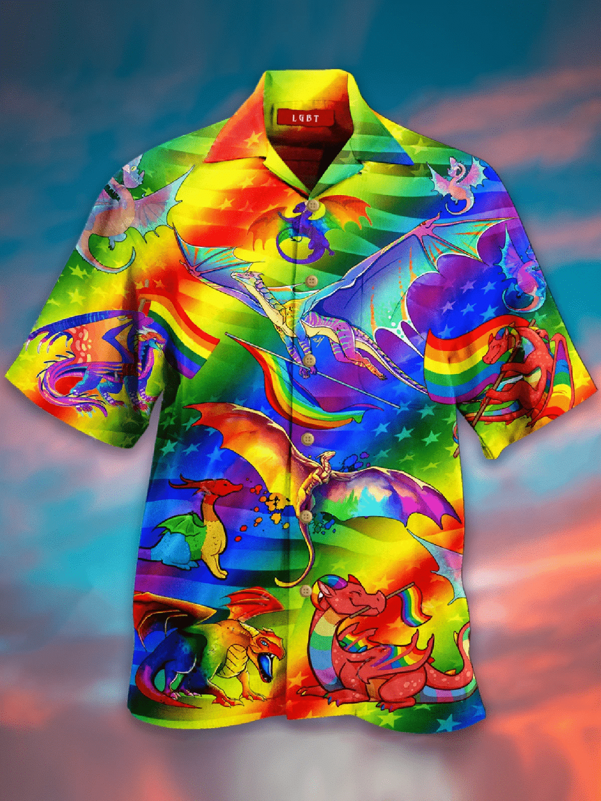 Rainbow Flag LGBT Pride Dragon Lover Hawaiian Shirt HO5473