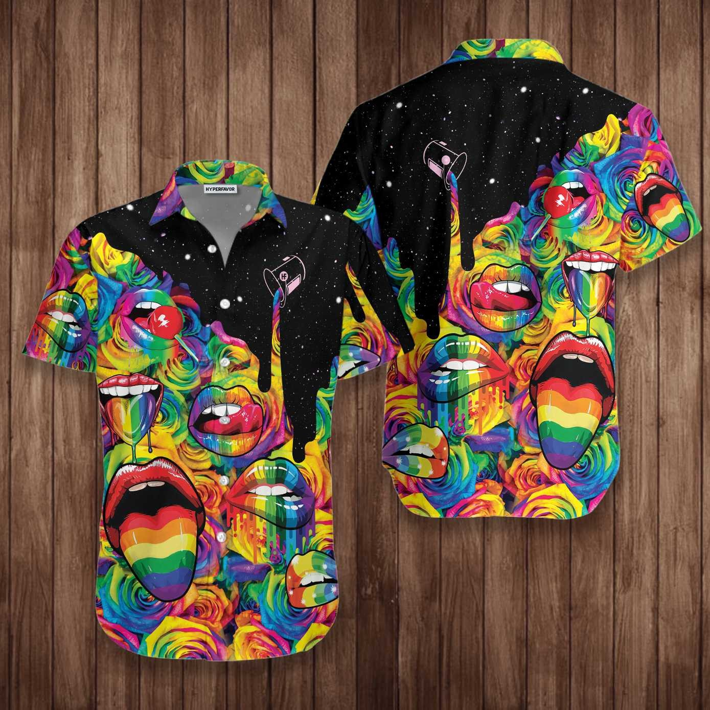 3D Hawaiian T Shirt For Gay, Sexy Lips Always Proud LGBT Hawaiian Shirt HO5461