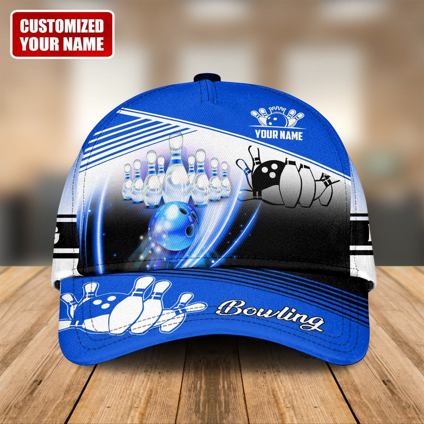Personalized Name Bowling Multi Color Version Classic Cap, Bowling Team Classic Cap Hat, Idea Gift for Bowler CO0181