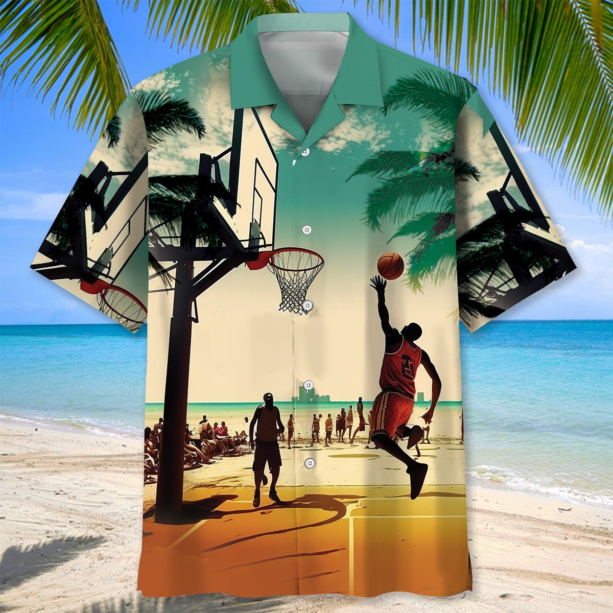 Basketball Beach Hawaiian Shirt, Idea Shirt for Team Basketball Hawaii Beach Shirt HO3723
