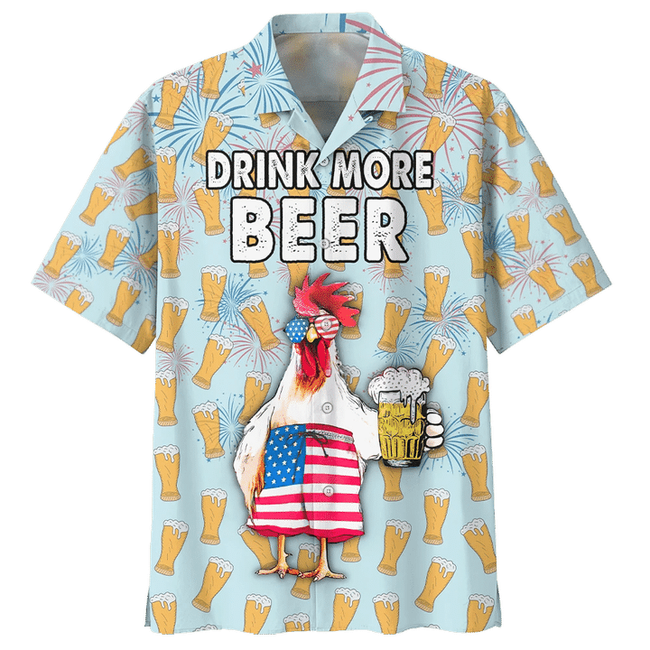 Chicken And Beer Watercolor Hawaiian Shirt, aloha shirt hawaii, Hawaii shirts mens HO2007