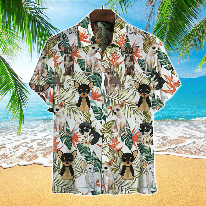 Summer Chihuahua Hawaiian Shirt, Dog Hawaiian shirt Mens, Hawaiian Shirt For Dog Lover HO2445