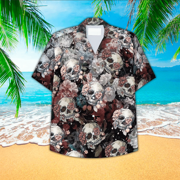 Dilligaf Flame Skull With G Hawaiian Shirt, Perfect Skull Clothing, Skull Hawaii Shirt Men HO2715