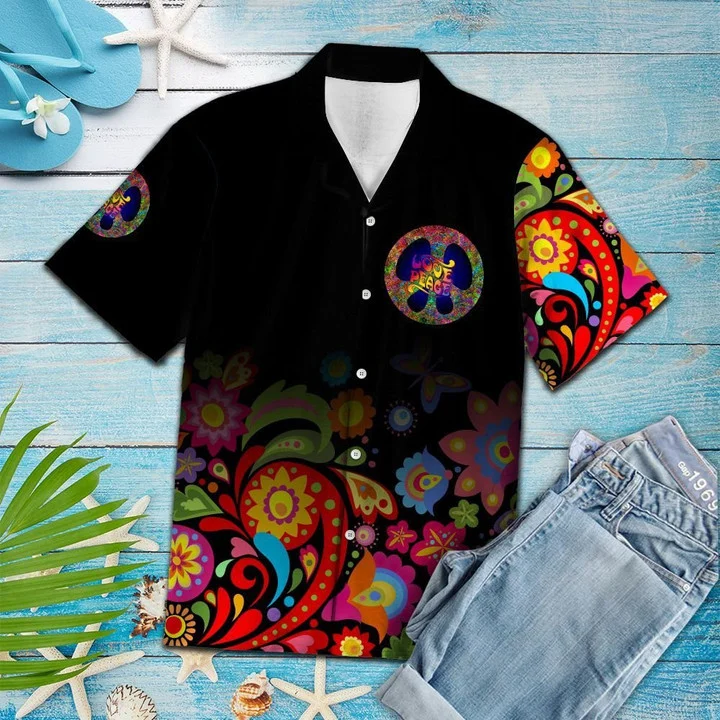 Great Paisley Pattern With Peace Sign Hawaiian Shirt HO2167