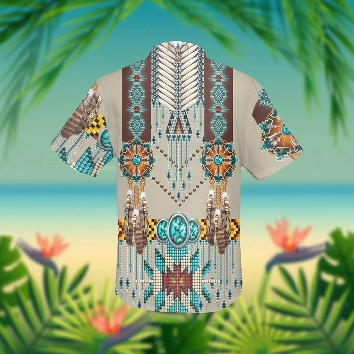 Native American Colorful Design Grey Theme Hawaiian Shirt HO2057