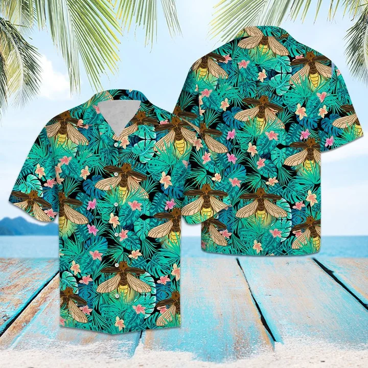 Firefly Tropical Palm Tree Leaves Summer Vacation Aloha Hawaiian Shirt HO1808