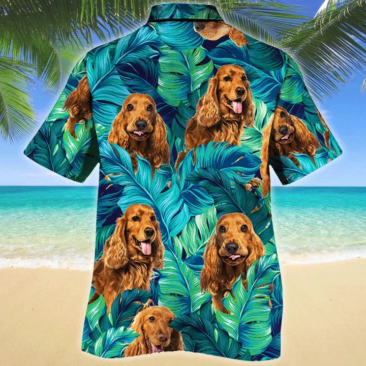 English Cocker Spaniel Dog Lovers Gift Ideal Tropical Leaves Hawaiian Shirt HO1872