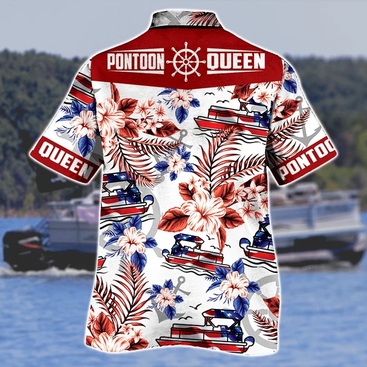 Multicolor Aloha Hibiscus Pontoon Queen Gift Hawaiian Shirt HO1398