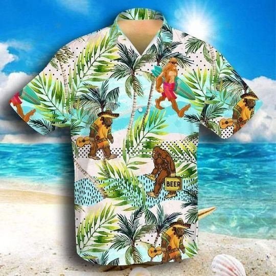 Cute Bigfoot Colorful Background Design Hawaiian Shirt HO2123