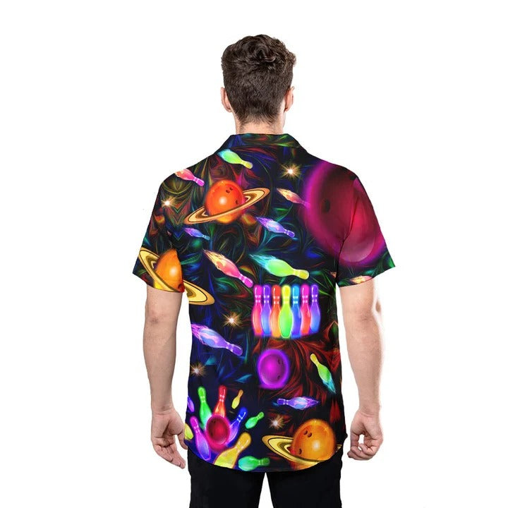 Space Bowling Strike The Universe Hawaiian Shirt, Summer Hawaii Shirt For Bowling Lovers HO4749
