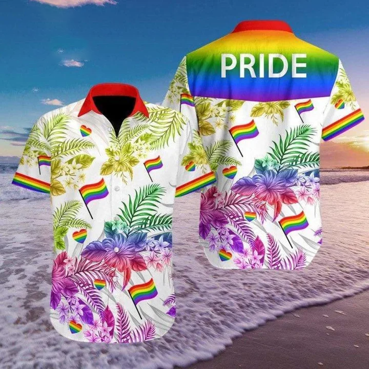 Beach Shirt Hawaiians Lgbt Pride 3D, Aloha Shirt HO4622