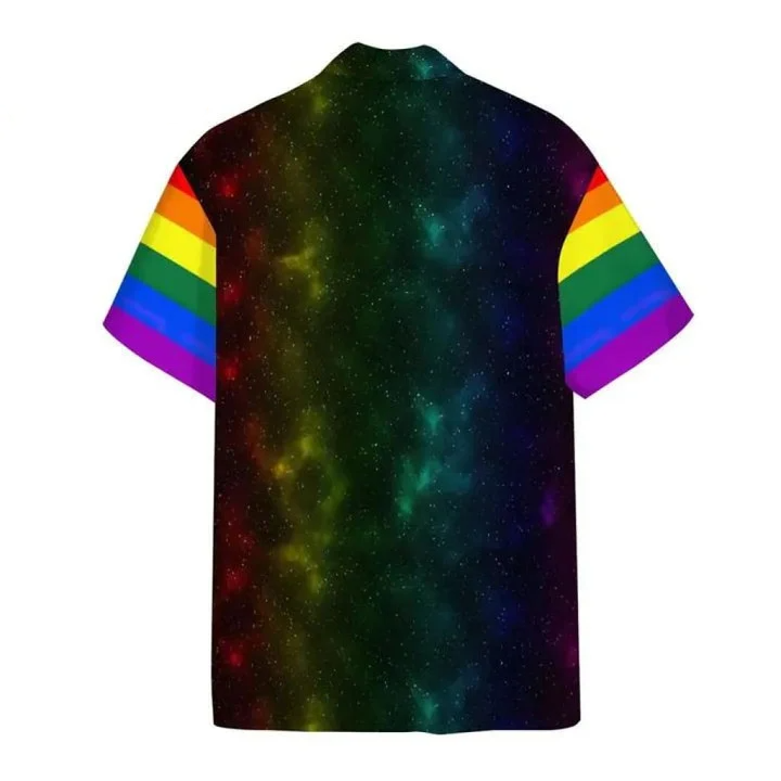 Pride Hawaiian Shirt, Beach Shirt Lgbt Hawaiian Shirt Astronaut Lgbt Rainbow Flag Galaxy Hawaii HO4583