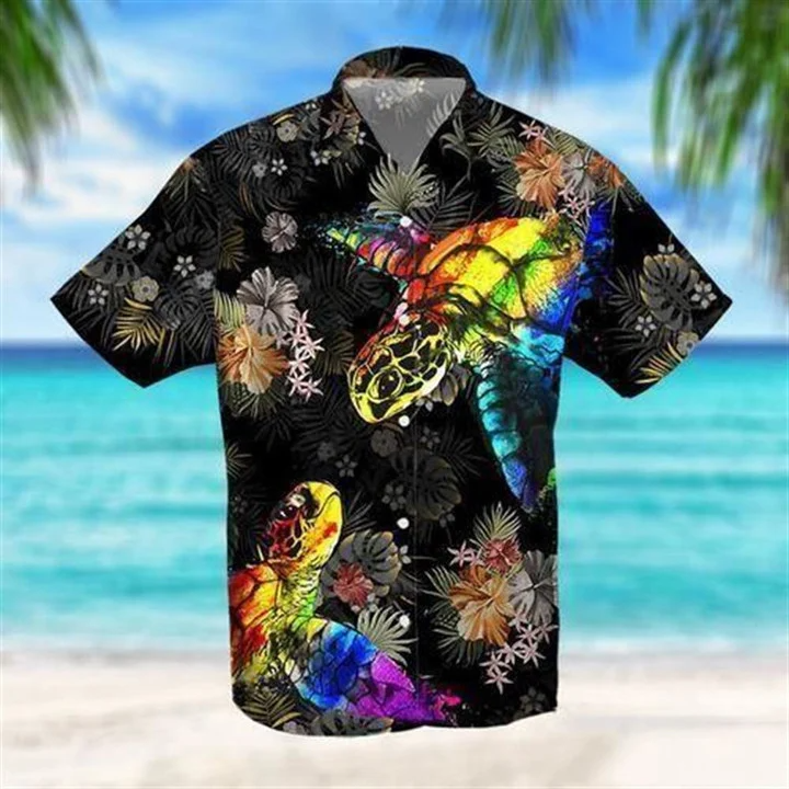 Beach Shirt Turtle Lgbt Hawaii Shirt, Aloha Shirt, Gay Pride Hawaiian Shirt HO4611