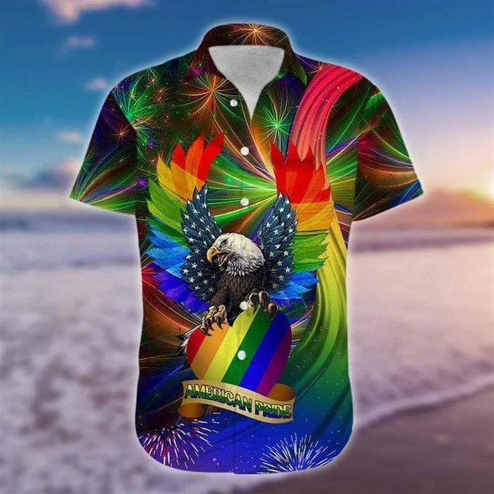 Beach Shirt Hawaii Shirt Lgbt American Pride, Aloha Shirt, Gay Hawaiian Shirts, Pride Hawaiian Shirt HO4597