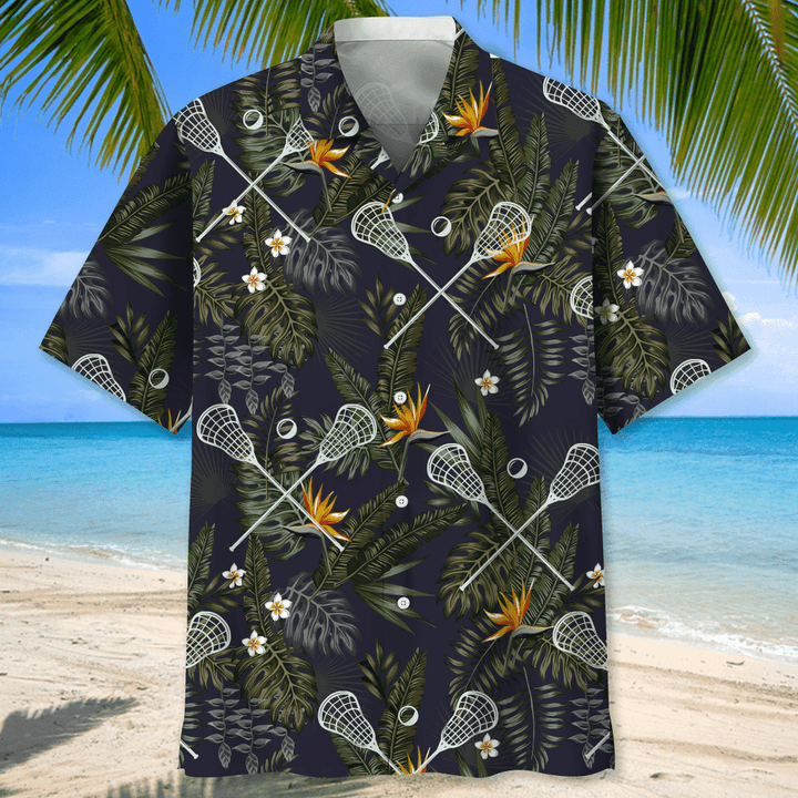 Lacrosse Blue Nature Hawaiian Shirt for Men, Lacrosse life shirt, Lacrosse player gifts HO2969