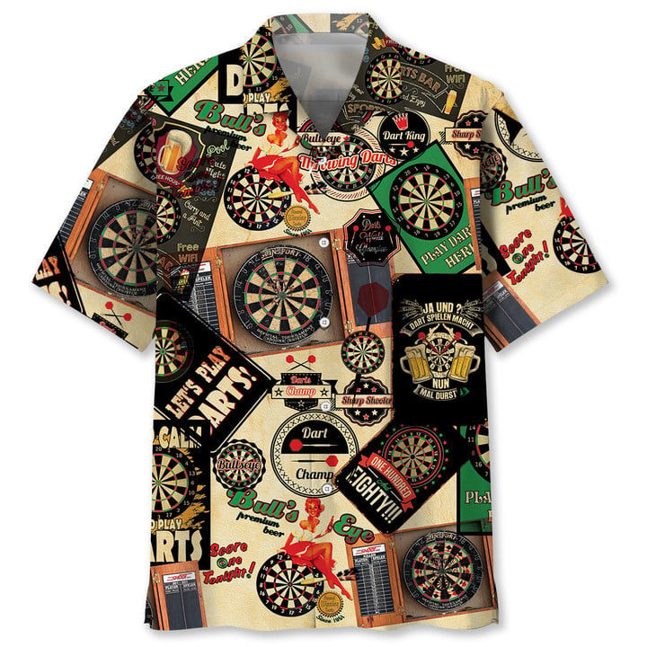Darts Vintage Hawaiian Shirt, Darts team Hawaiian shirt for men, Gift for Darts player HO2999