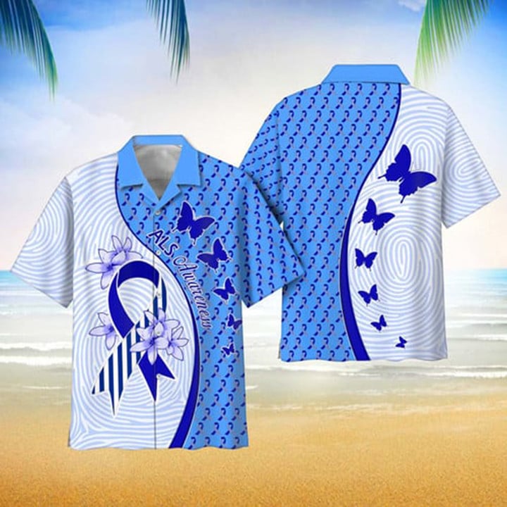 Als Awareness Unique Pattern Hawaii Shirt New Collection Button Down Short Sleeves Hawaiian Full Print Shirt HO3639
