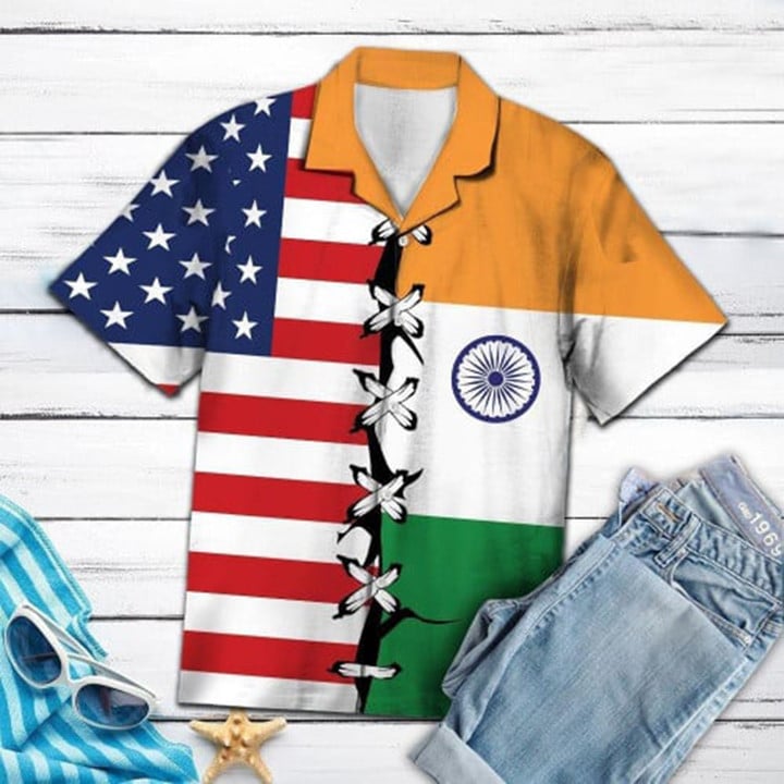 India Root Aloha Hawaiian Shirt Colorful Short Sleeve Summer Beach Casual Shirt, Hawaiian Shirt For Summer HO3640