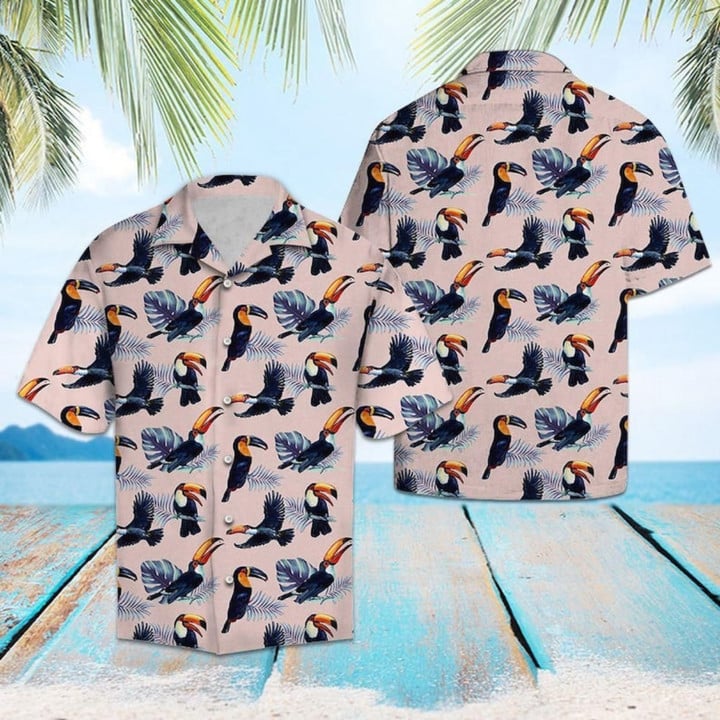 Awesome Toucan Hawaiian Shirt, Hawaii Shirt For Men, Short Sleeves Beach Shirt, Gift For Him, Hawaiian Shirt HO3556