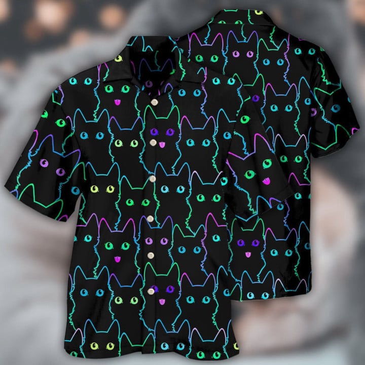 Cute Kitty Hawaiian Shirt, Lovely Cat Full Printed Hawaiian Shirt, Outfit For Animal Lovers, Hawaiian 3d Funny Shirt HO3596